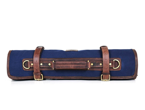 Malaga Canvas Knife Roll - Navy Blue - Aaron Leather Goods