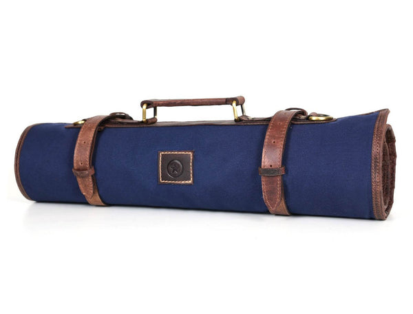 Malaga Canvas Knife Roll - Navy Blue - Aaron Leather Goods