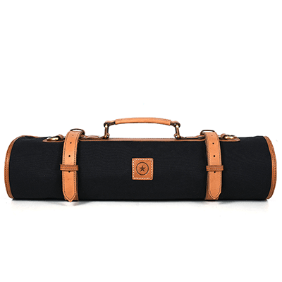 Malaga Canvas Knife Roll - Raven Black - Aaron Leather Goods