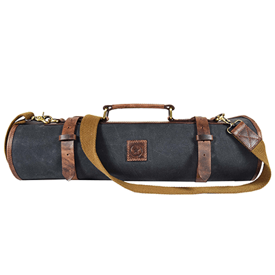 Malaga Canvas Knife Roll - Distressed Grey - Aaron Leather Goods