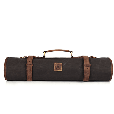 Malaga Canvas Knife Roll - Grey - Aaron Leather Goods