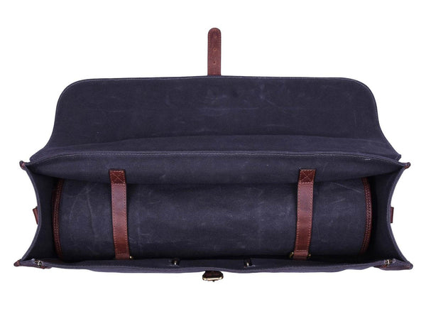 Vendome Canvas Knife Roll & Bag Combo - Grey - Aaron Leather Goods
