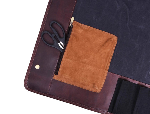 Vendome Canvas Knife Roll & Bag Combo - Grey - Aaron Leather Goods