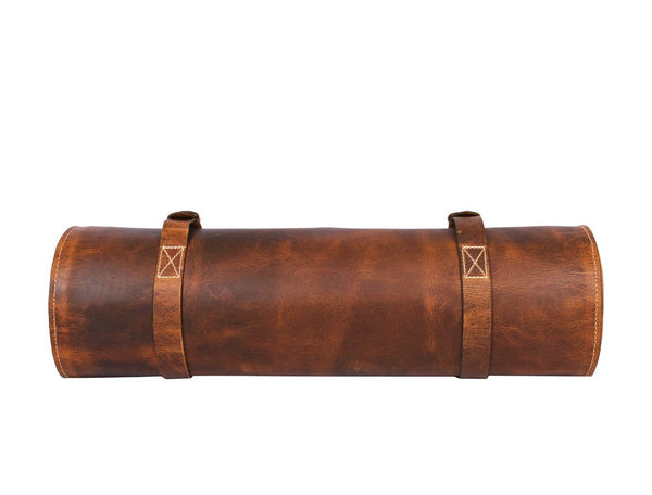 Vicenza Leather Knife Roll - Caramel Brown - Aaron Leather Goods