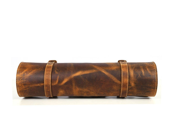 Vicenza Leather Knife Roll - Tawny Brown - Aaron Leather Goods