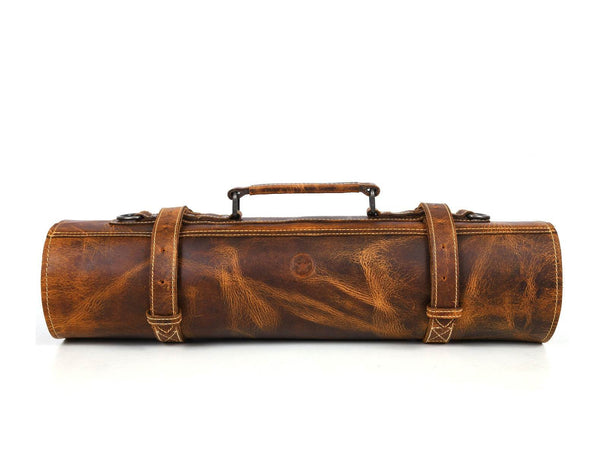 Vicenza Leather Knife Roll - Tawny Brown - Aaron Leather Goods