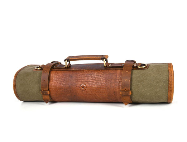 Marchena Canvas Knife Roll - Gingerbread - Aaron Leather Goods