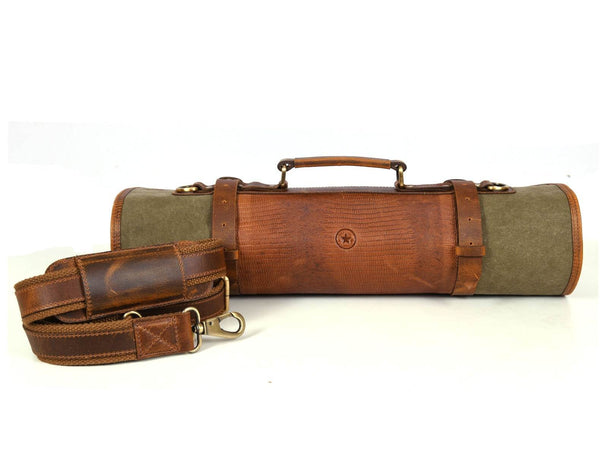 Marchena Canvas Knife Roll - Gingerbread - Aaron Leather Goods