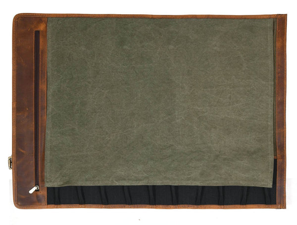 Marchena Canvas Knife Roll - Gingerbread - Aaron Leather Goods