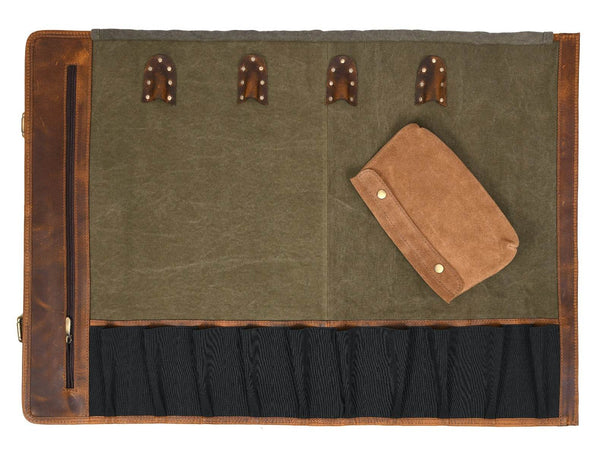 Marchena Canvas Knife Roll - Gingerbread - Aaron Leather Goods