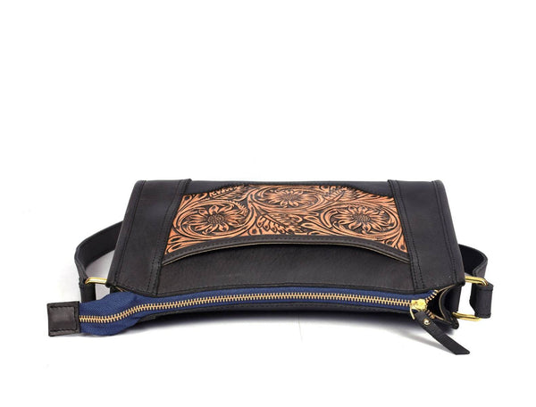 Madison Ladies Handmade Bag - Raven Black - Aaron Leather Goods