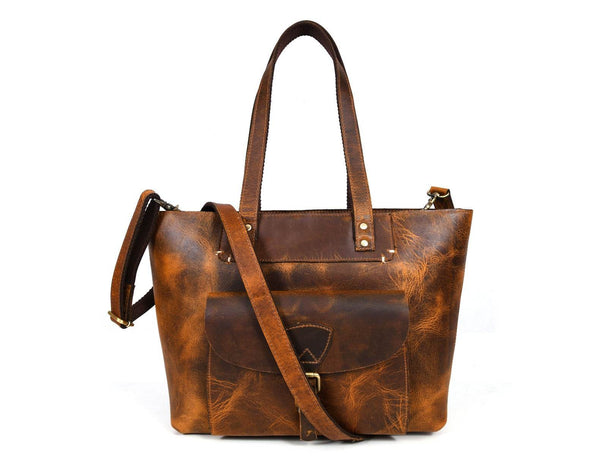 Brittany Travel Tote Bag – Caramel Brown - Aaron Leather Goods