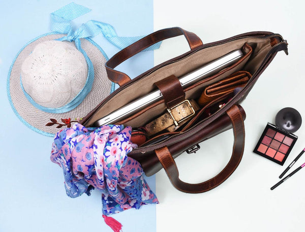 Brittany Travel Tote Bag – Walnut Brown - Aaron Leather Goods