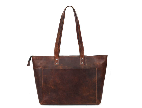 Brittany Travel Tote Bag – Walnut Brown - Aaron Leather Goods