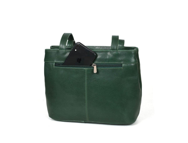 Toledo Leather Handbag - Pine Green - Aaron Leather Goods