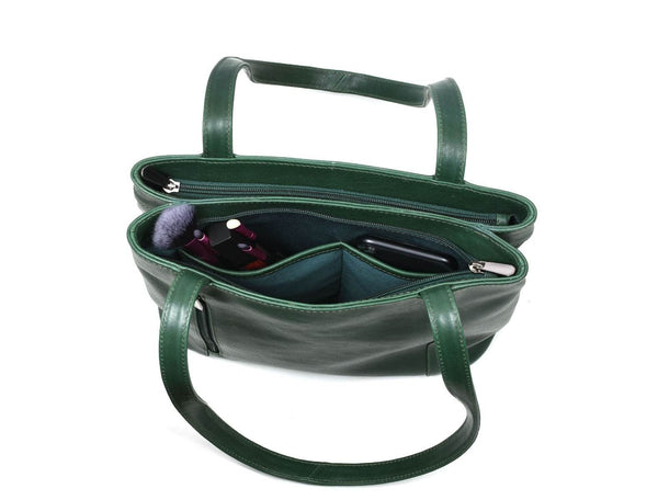 Toledo Leather Handbag - Pine Green - Aaron Leather Goods