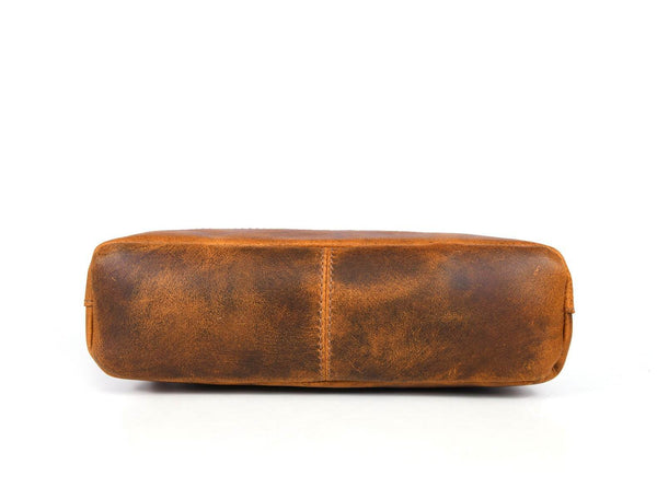 Requena Leather Crossbody Bag - Caramel Brown - Aaron Leather Goods