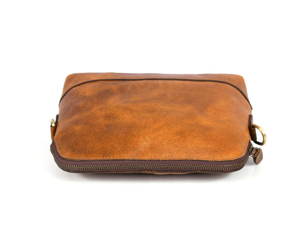 Requena Leather Crossbody Bag - Caramel Brown - Aaron Leather Goods