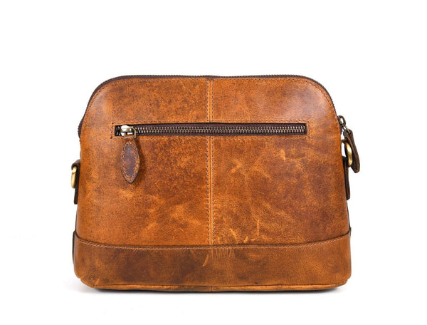 Requena Leather Crossbody Bag - Caramel Brown - Aaron Leather Goods