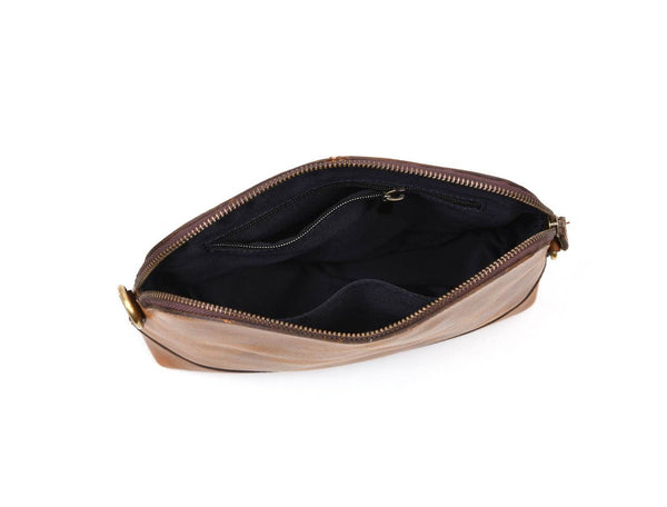 Requena Leather Crossbody Bag - Caramel Brown - Aaron Leather Goods