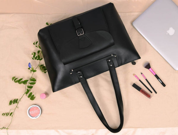 Brittany Travel Tote Bag – Raven Black - Aaron Leather Goods