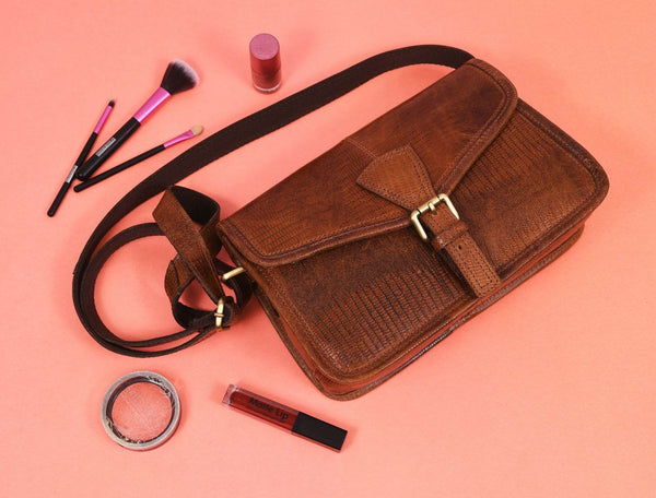 Ourense Leather Crossbody Bag - Gingerbread - Aaron Leather Goods