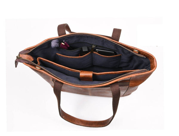 Mieres Travel Tote Bag Combo – Gingerbread - Aaron Leather Goods