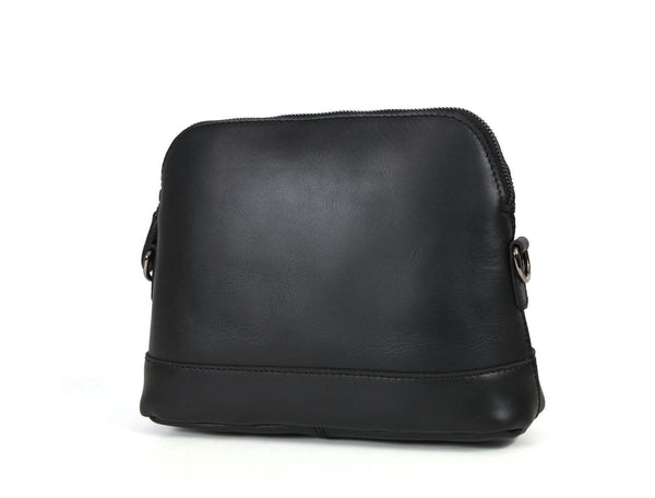 Requena Leather Crossbody Bag - Raven Black - Aaron Leather Goods