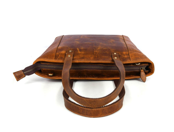 Mieres Travel Tote Bag Combo – Caramel Brown - Aaron Leather Goods