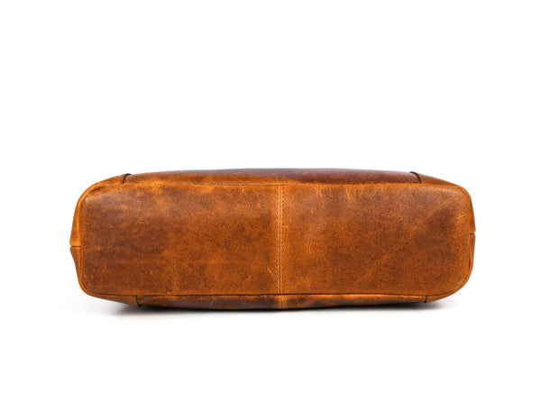 Mieres Travel Tote Bag Combo – Caramel Brown - Aaron Leather Goods