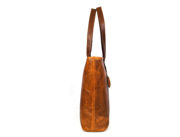 Mieres Travel Tote Bag Combo – Caramel Brown - Aaron Leather Goods