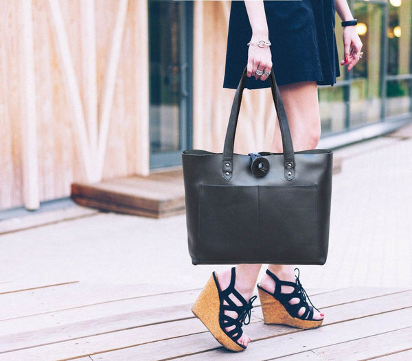 Melilla Travel Tote Bag – Raven Black - Aaron Leather Goods