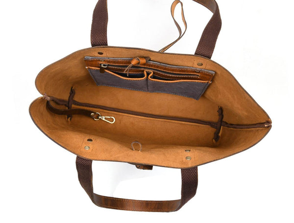 Melilla Travel Tote Bag – Caramel Brown - Aaron Leather Goods