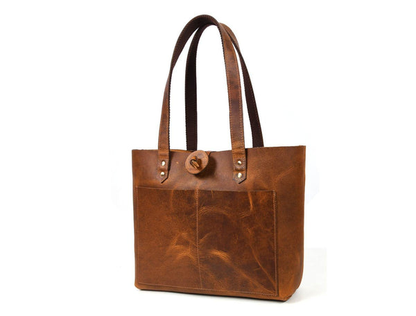 Melilla Travel Tote Bag – Caramel Brown - Aaron Leather Goods