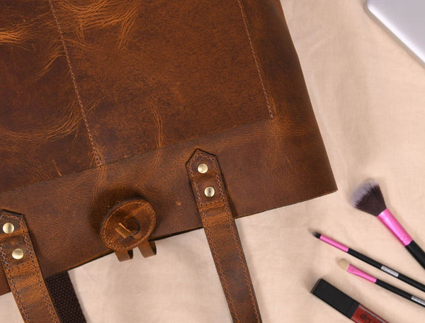 Melilla Travel Tote Bag – Caramel Brown - Aaron Leather Goods