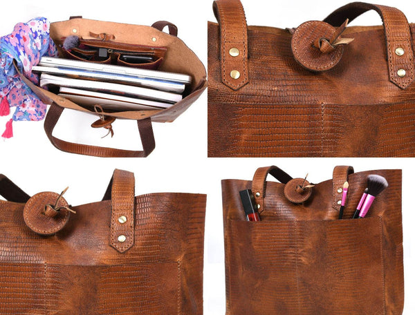 Melilla Travel Tote Bag – Gingerbread - Aaron Leather Goods