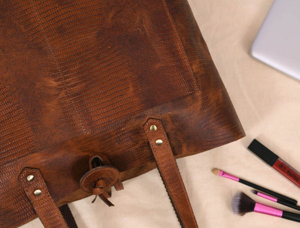 Melilla Travel Tote Bag – Gingerbread - Aaron Leather Goods