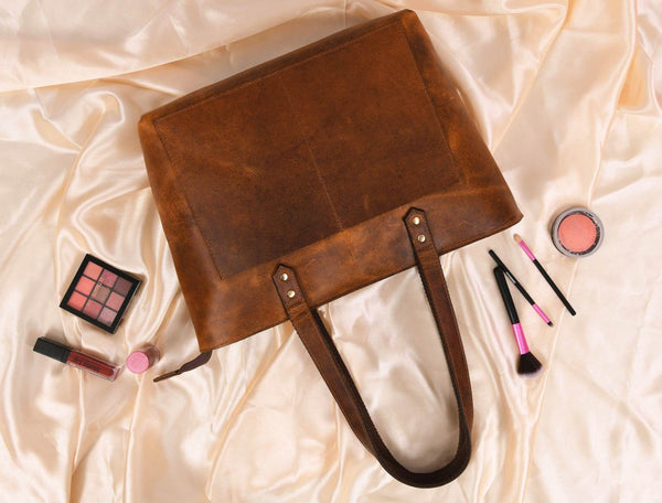 Canaria Travel Tote Bag – Caramel Brown - Aaron Leather Goods