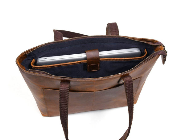 Canaria Travel Tote Bag – Caramel Brown - Aaron Leather Goods