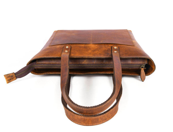 Canaria Travel Tote Bag – Caramel Brown - Aaron Leather Goods