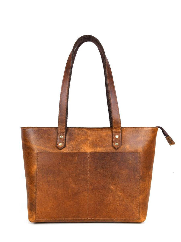 Canaria Travel Tote Bag – Caramel Brown - Aaron Leather Goods