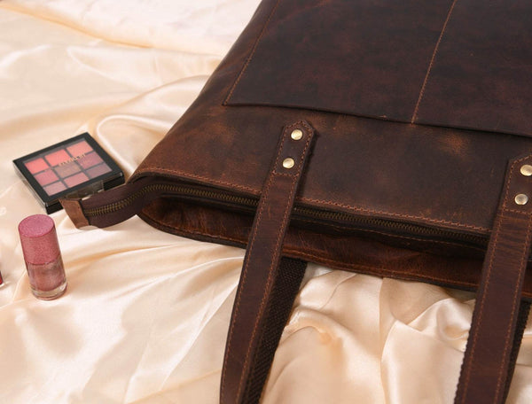 Canaria Travel Tote Bag – Walnut Brown - Aaron Leather Goods