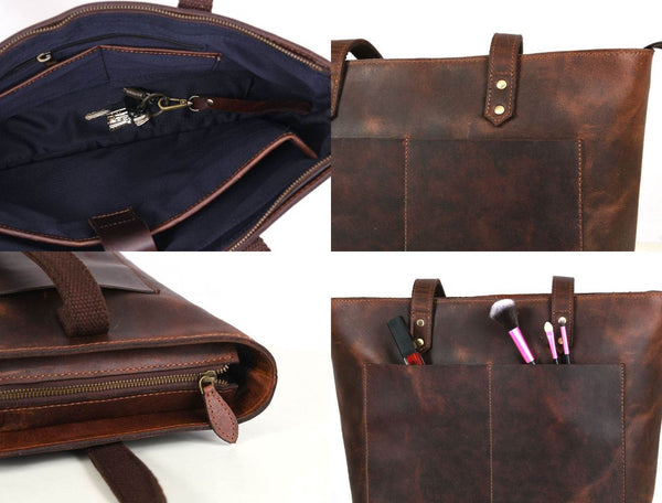 Canaria Travel Tote Bag – Walnut Brown - Aaron Leather Goods