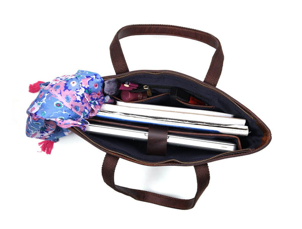 Canaria Travel Tote Bag – Walnut Brown - Aaron Leather Goods