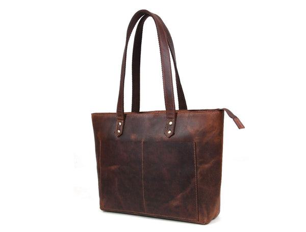 Canaria Travel Tote Bag – Walnut Brown - Aaron Leather Goods
