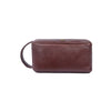 Leather & Canvas Travel Toiletry Bag with Front Zipper Pocket - Aaron Leather Goods