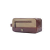 Leather & Canvas Travel Toiletry Bag with Front Zipper Pocket - Aaron Leather Goods