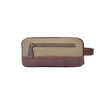 Leather & Canvas Travel Toiletry Bag with Front Zipper Pocket - Aaron Leather Goods