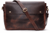Leather Messenger Bag with Flap Closure & Adjustable Strap - Aaron Leather Goods Inc