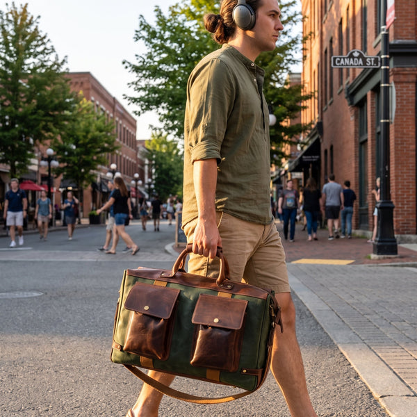 Leather Travel Bag - Aaron Leather Goods Inc